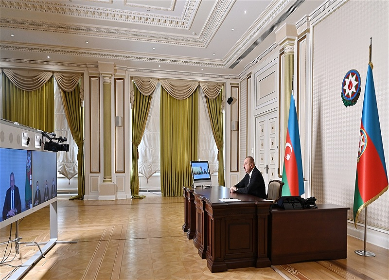 İlham Əliyev yeni icra başçılarını videoformatda qəbul edib - FOTO