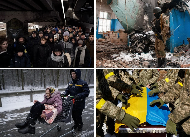 Тринадцатый день войны: горящая нефтебаза, сотни людей под разрушенным мостом, иностранные добровольцы в Украине – ФОТО