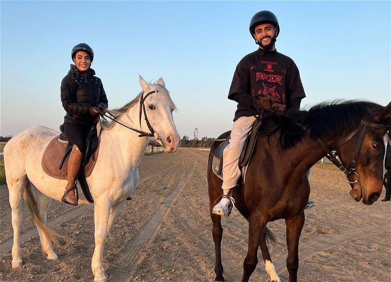Лейла Алиева и Гусейн Гасанов покатались на лошадях - ВИДЕО