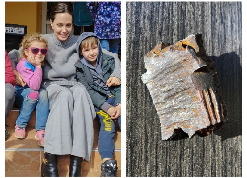 Анджелина Джоли рассказала об ужасах войны в Украине, показав осколок бомбы, найденный ребенком - ФОТО