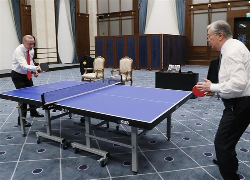 Эрдоган и Токаев сыграли в настольный теннис – ФОТО