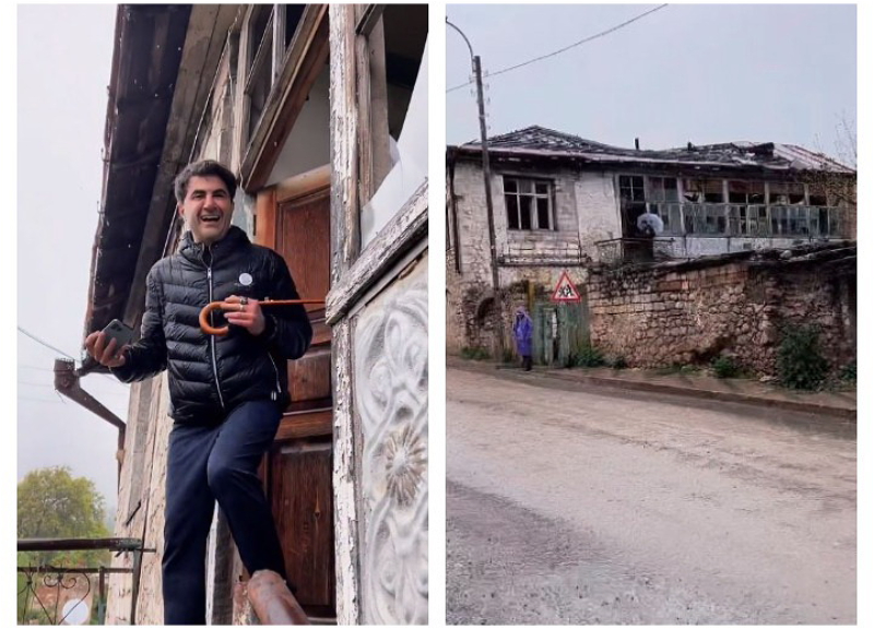 Заур Бахшалиев посетил полуразрушенный дом своего дедушки в Шуше – ВИДЕО
