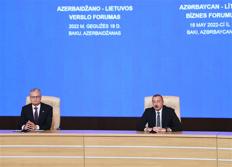 В Баку прошел азербайджано-литовский бизнес-форум с участием глав двух государств - ФОТО