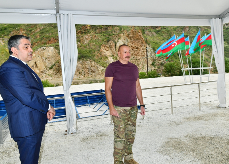 Ильхам Алиев заложил фундамент завода «Истису» в Кяльбаджаре - ФОТО