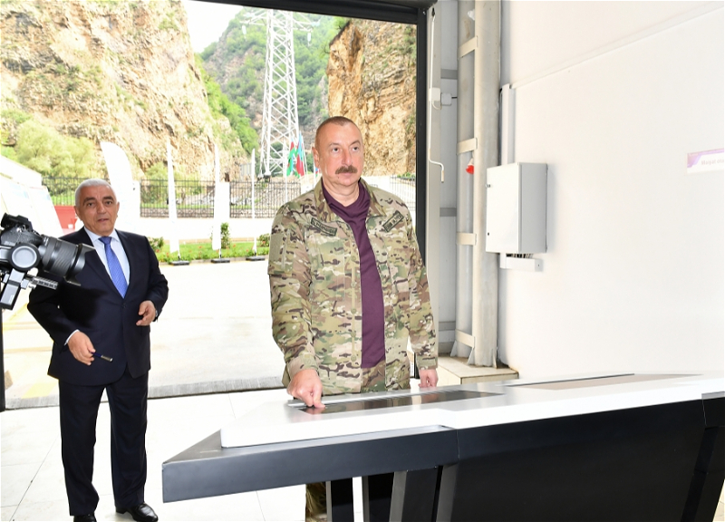 Президент Азербайджана ознакомился со строительством малой гидроэлектростанции в Кяльбаджаре - ФОТО