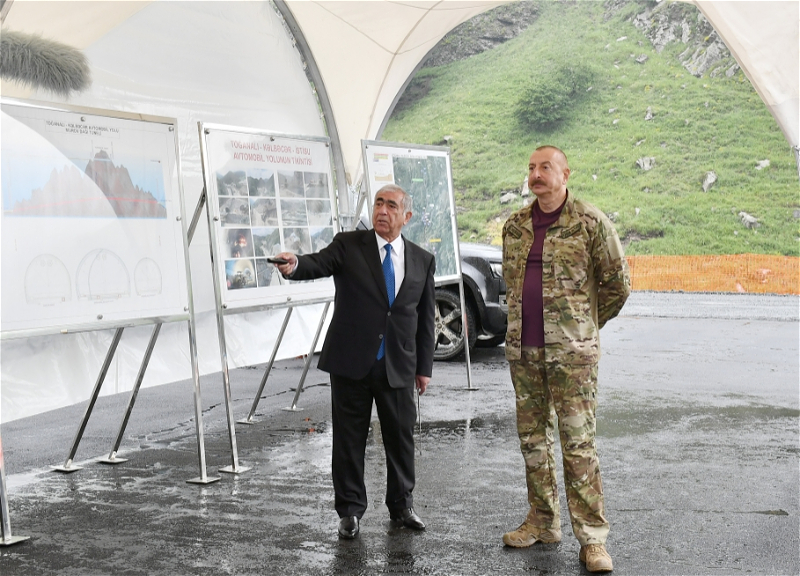 Ильхам Алиев ознакомился с ходом строительства двух тоннелей в Гёйгёльском районе - ФОТО