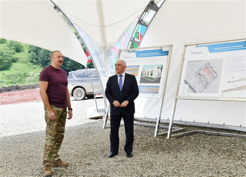 Ильхам Алиев ознакомился с работами на электрической подстанции Qorçu в Лачыне - ФОТО