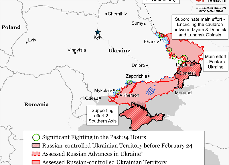 Институт изучения войны: Территориальные притязания РФ не ограничиваются Донбассом
