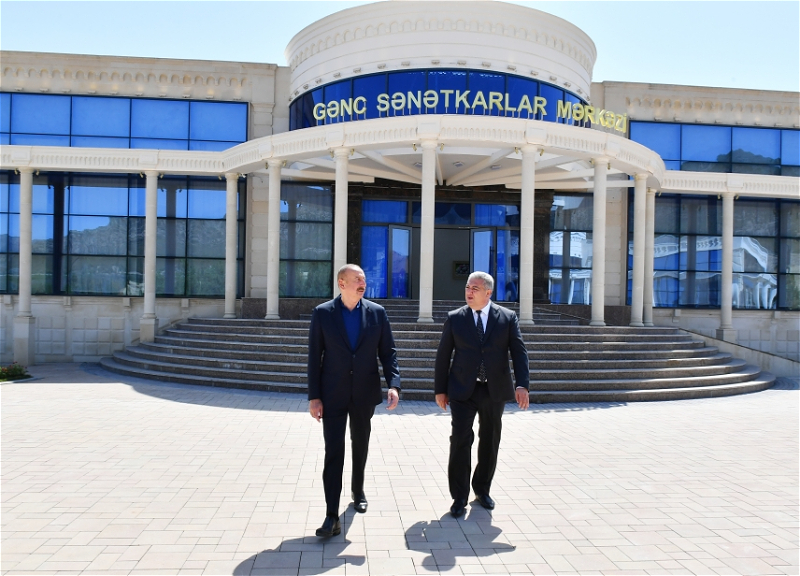 Ильхам Алиев открыл Центр юных умельцев и Музей государственных символов в Агсу - ФОТО