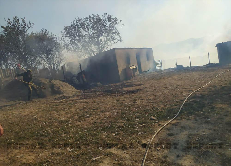 В результате пожара в Шабране пострадали несколько объектов - ФОТО-ОБНОВЛЕНО