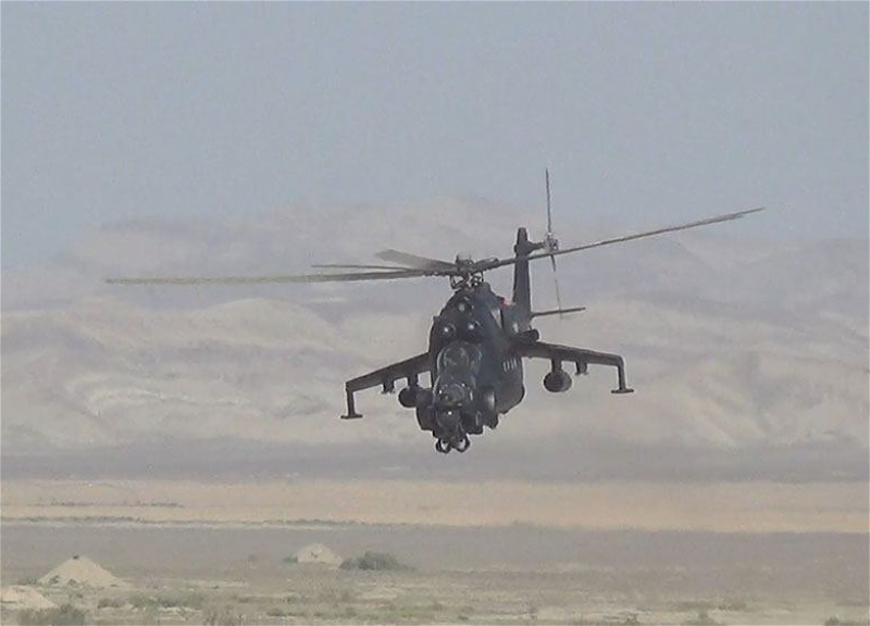 Hərbi Hava Qüvvələrinin helikopter bölmələri ilə təlimlər keçirilib - VİDEO