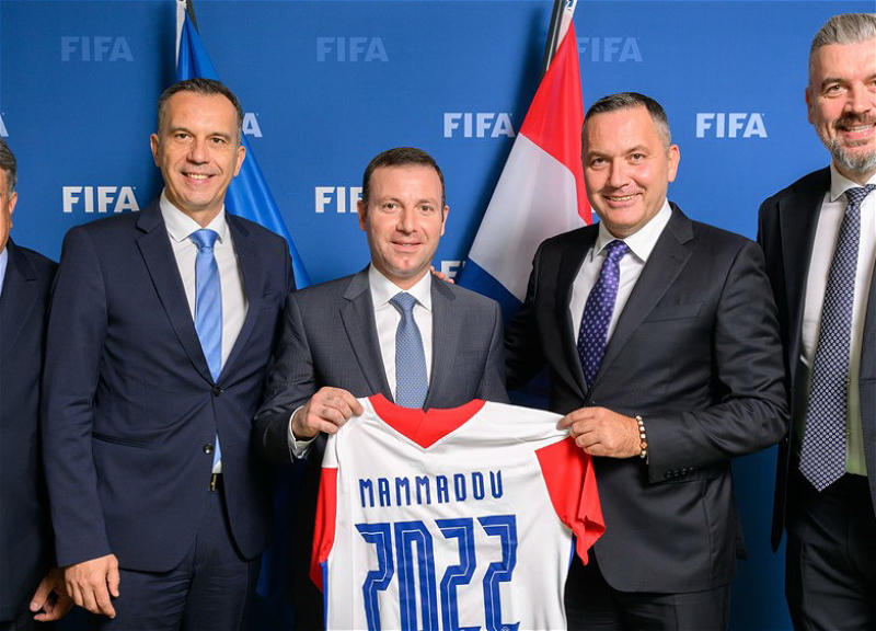 Эльхан Мамедов на встрече президента ФИФА с главой Федерации футбола Хорватии – ФОТО
