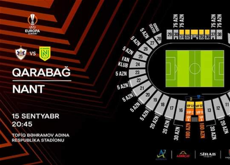 Поступают в продажу билеты на матч «Карабах» - «Нант»
