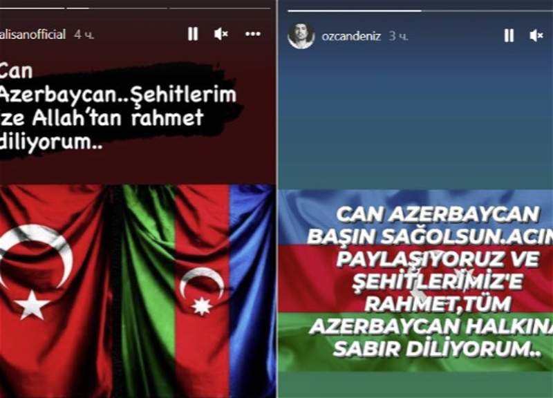 Türkiyəli məşhurlardan Azərbaycana dəstək - FOTO