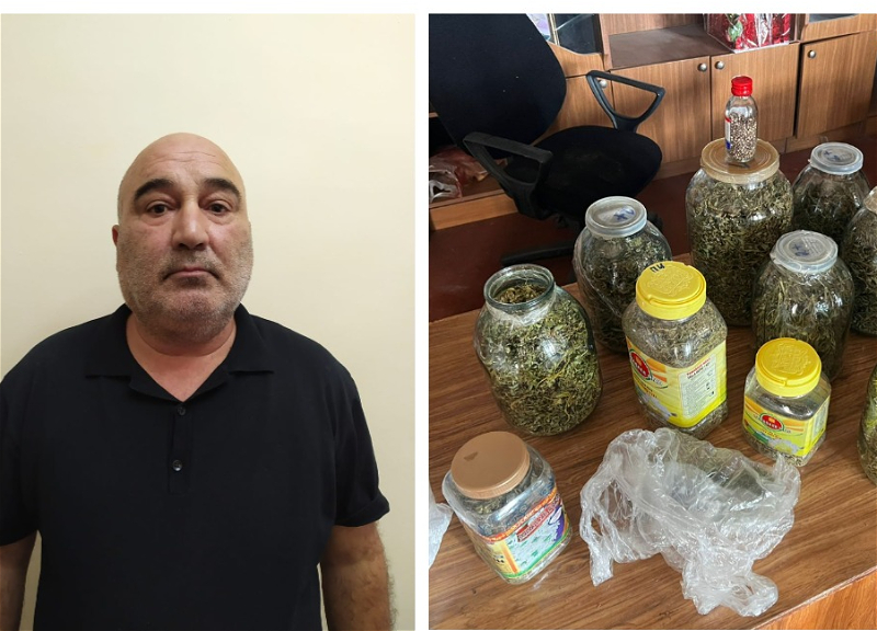 В Гёйчае задержан наркоторговец, хранивший марихуану в банках – ФОТО