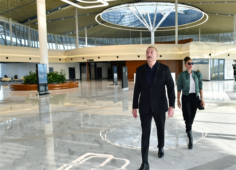 Ильхам Алиев и Мехрибан Алиева ознакомились с условиями, созданными в Зангиланском международном аэропорту - ФОТО