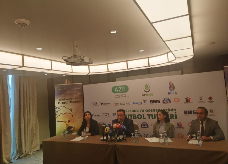 İlk dəfə bütün Bakı kəndlərini əhatə edən uşaqların futbol turnirinin final öncəsi mətbuat konfransı keçirilib