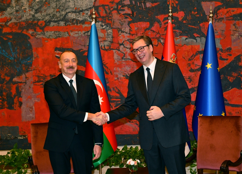 Президенты Алиев и Вучич провели встречу один на один - ФОТО