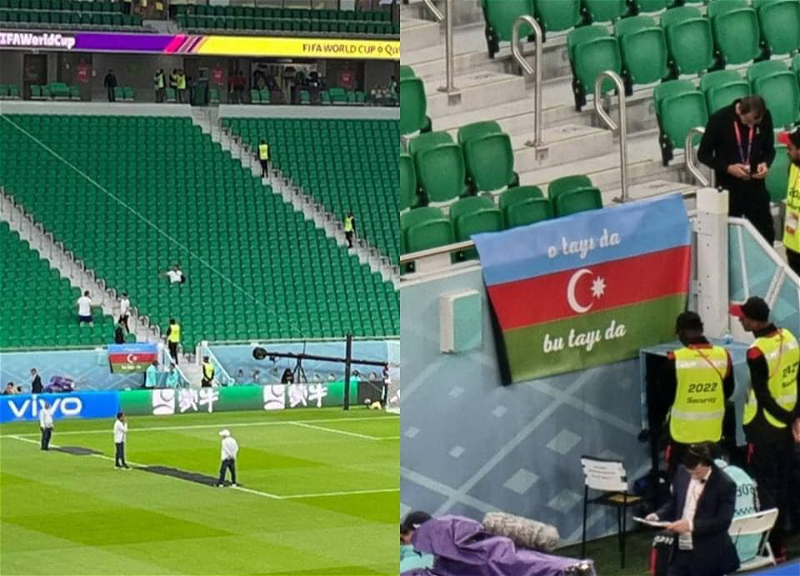 «O tayı da, bu tayı da»: Флаг Азербайджана на матче Иран – США – ФОТО