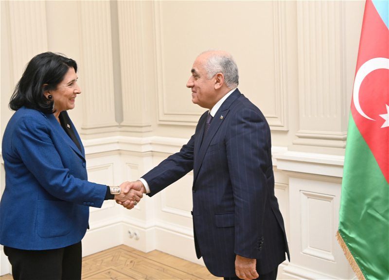 Azərbaycanın Baş naziri Tbilisidə Gürcüstan Prezidenti Salome Zurabişvili ilə görüşüb