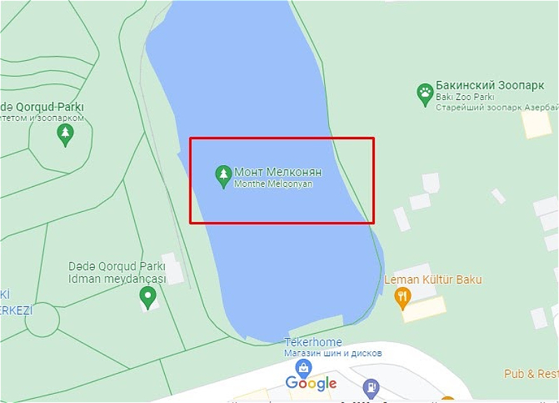 Google maps отреагировал на требование 1news.az: «Монте Мелконян» удален с карты Баку - ФОТО