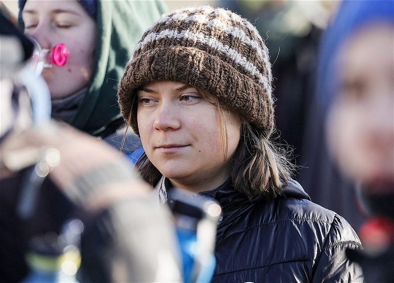 Грета Тунберг вместе с другими экоактивистами провела акцию протеста в Давосе