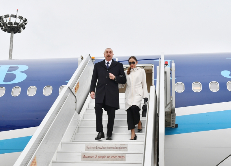 Президент Ильхам Алиев прибыл с официальным визитом в Венгрию - ФОТО
