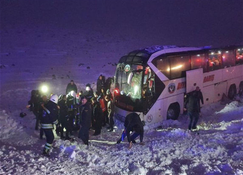 В Турции перевернулся автобус, пострадали 30 человек