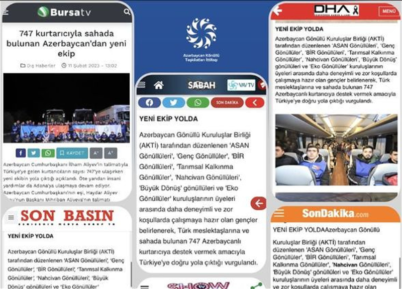 Yardıma gedən könüllülər Türkiyə mediasında - FOTO