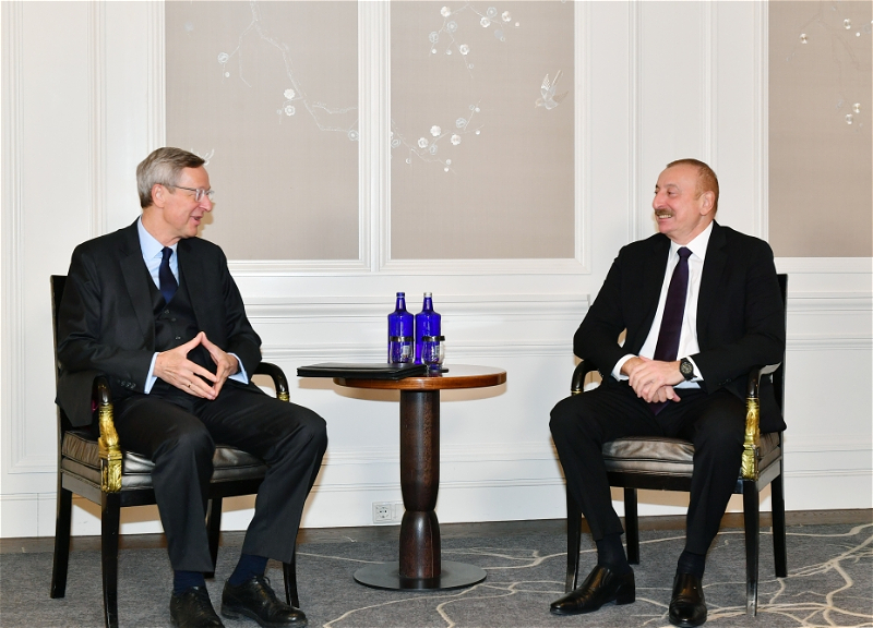 Ильхам Алиев встретился с генеральным исполнительным директором Восточногерманской бизнес-ассоциации в Мюнхене - ФОТО