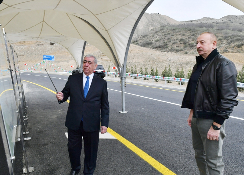 Президент Ильхам Алиев принял участие в открытии автомобильной дороги Талыш-Тапгарагоюнлу-санаторий Гашалты - ФОТО