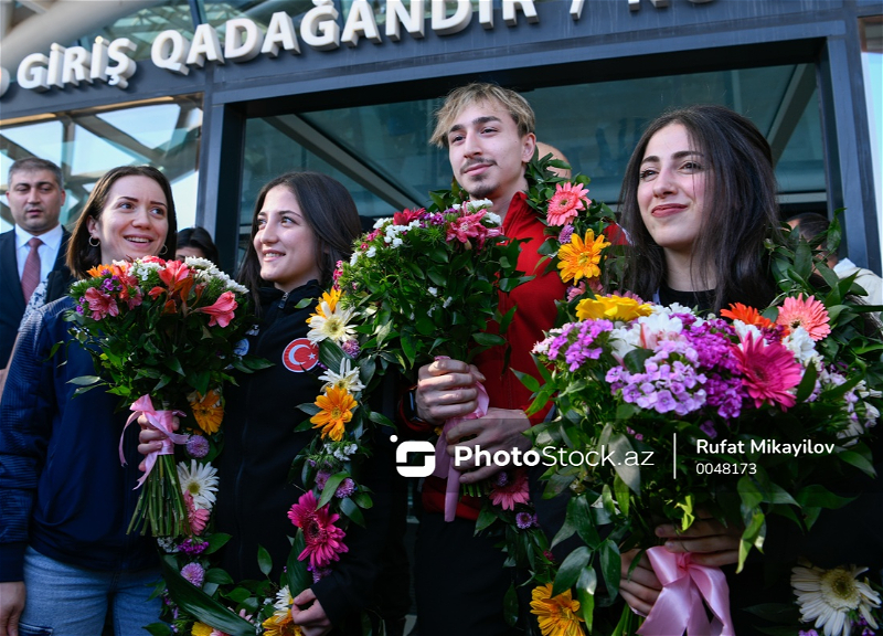 Посвятившие в Иреване свои победы Азербайджану турецкие спортсмены прибыли в нашу страну - ФОТО