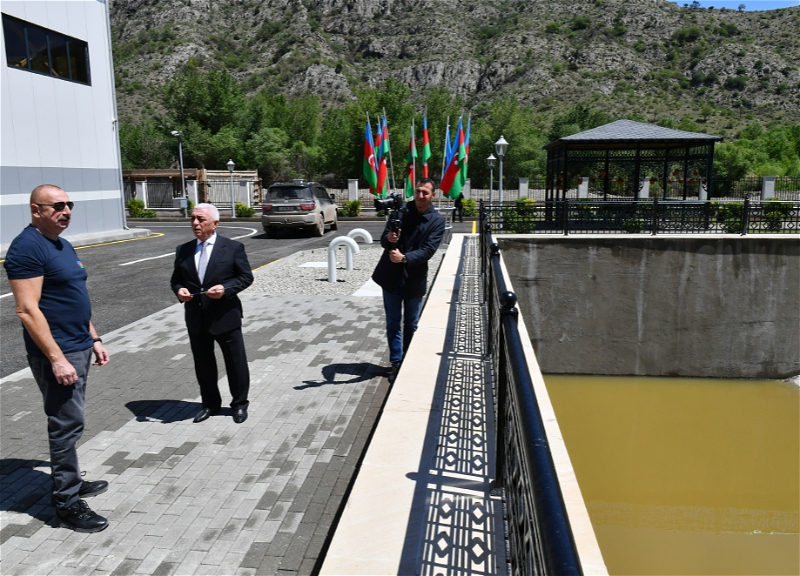 Ильхам Алиев ознакомился с ходом строительных работ на гидроэлектростанции «Сарыгышлаг» ОАО «Азерэнержи» в Зангилане - ФОТО