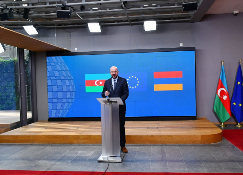 Şarl Mişel Prezident İlham Əliyev və baş nazir Nikol Paşinyanla görüşdən sonra mətbuata açıqlama verib