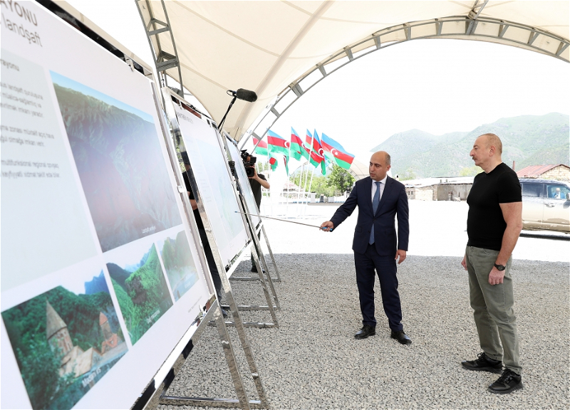 Президент Ильхам Алиев заложил фундамент здания школы в городе Кяльбаджар - ФОТО