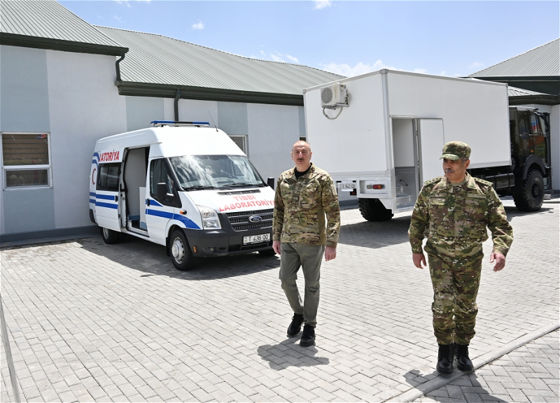 Ильхам Алиев принял участие в открытии военного госпиталя в Кяльбаджаре - ФОТО