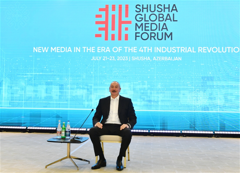 Ильхам Алиев выступил на Шушинском глобальном медиафоруме - ФОТО - ВИДЕО