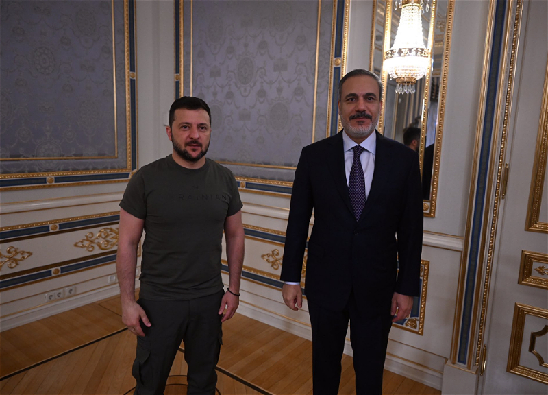 Hakan Fidan Ukraynada Volodimir Zelenski ilə görüşdü - FOTO