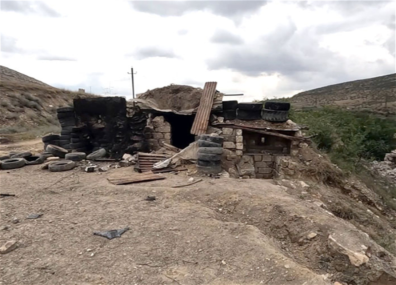 Оставленная боевая позиция армян вблизи населенного пункта Джанъятаг Тертерского района – ВИДЕО