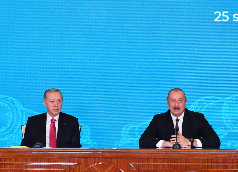 Главы Азербайджана и Турции выступили с заявлениями для прессы - ФОТО