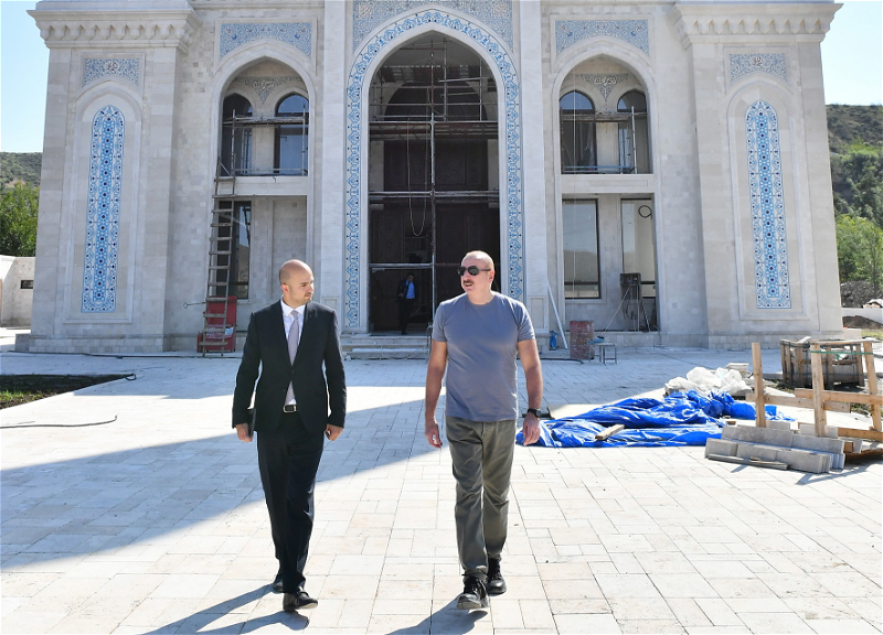 Ильхам Алиев ознакомился с работами, проводимыми в Зангиланской городской мечети - ФОТО