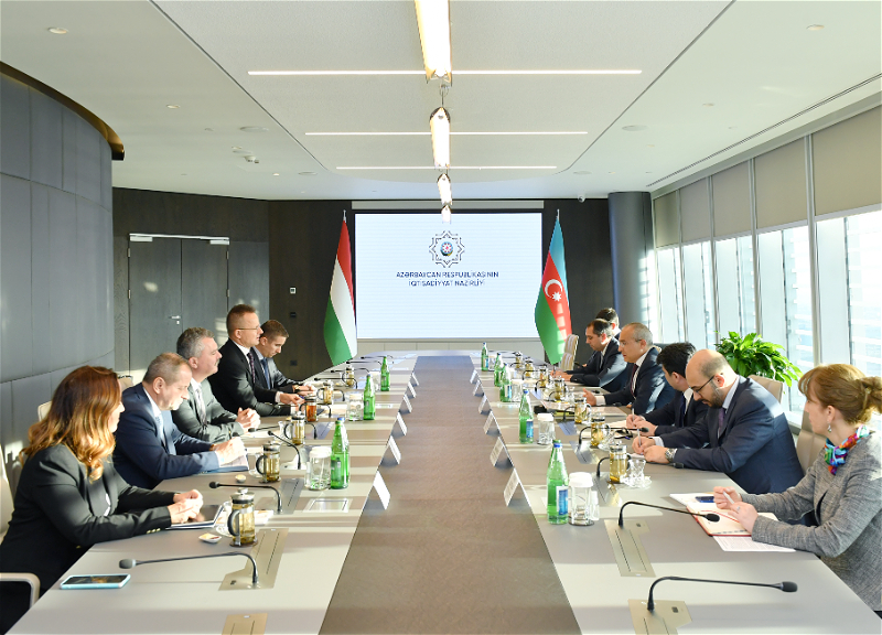 Министр экономики Азербайджана встретился с министром иностранных дел и торговли Венгрии - ФОТО