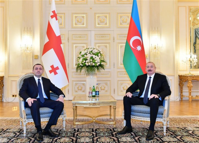 Prezident İlham Əliyev İrakli Qaribaşvili ilə görüşüb - YENİLƏNİB