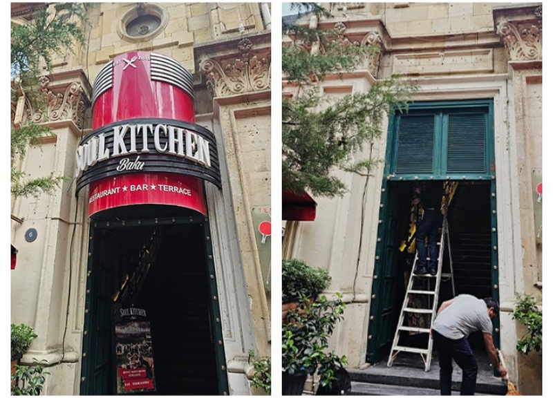 В центре Баку демонтированы незаконные вывески на историко-архитектурных зданиях – ФОТО