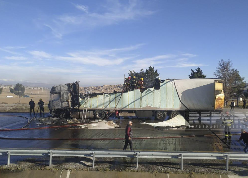 В Шеки загорелся грузовик, принадлежащий гражданину Турции - ФОТО - ВИДЕО