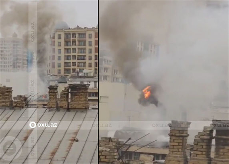 В Сабаильском районе Баку горит ресторан: На месте работают пожарные - ВИДЕО