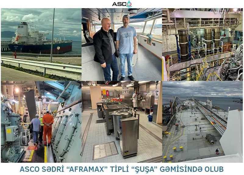 ASCO-nun sədri “Aframax” tipli “Şuşa” gəmisinin komandir heyətinə tapşırıqlar verib - FOTO