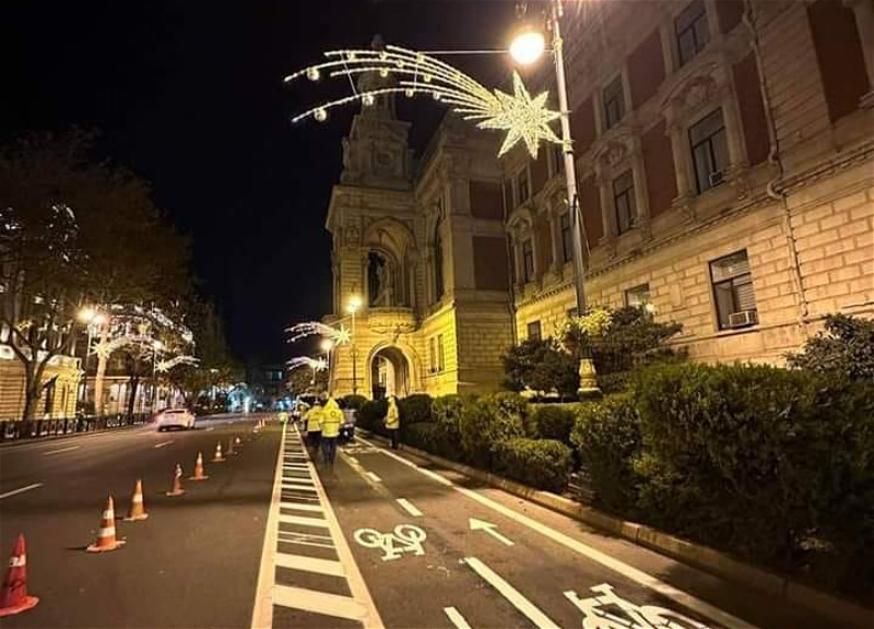 В Баку появилась велодорожка: От здания Бакинской мэрии до Зимнего бульвара – ФОТО