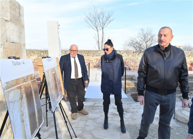 Президент Ильхам Алиев и первая леди Мехрибан Алиева ознакомились с ремонтно-восстановительными работами в комплексе «Имарет» в Агдаме - ФОТО