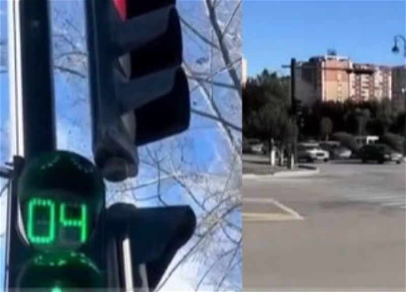 Необычный светофор в Сумгайыте: пешеходам дается четыре секунды, чтобы перейти дорогу – ВИДЕО